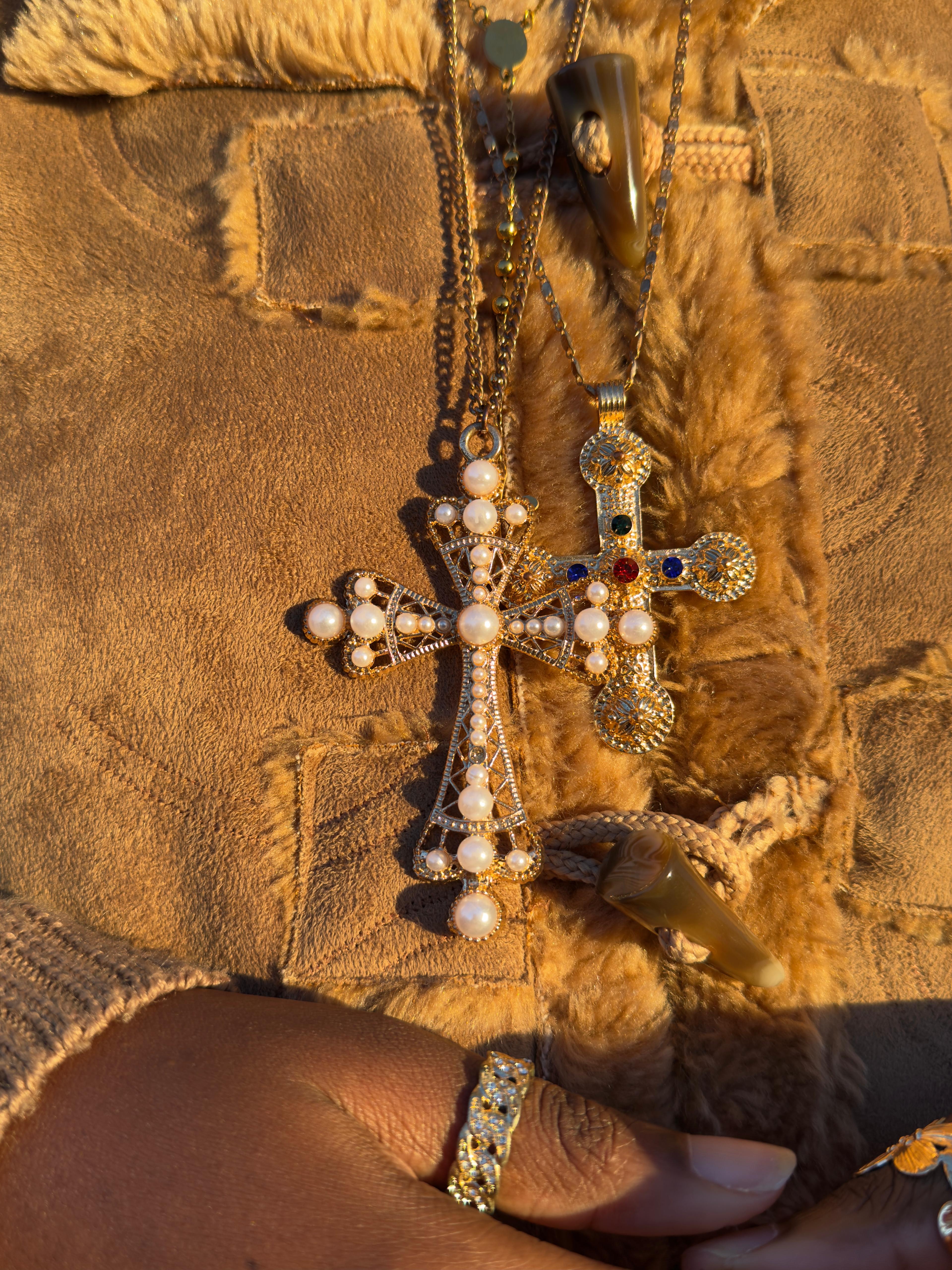 Pearls Necklace Gold Conjunto